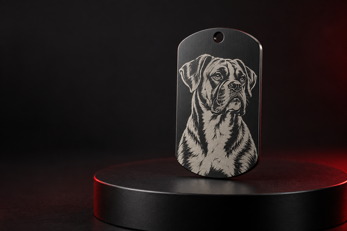 Boxer stainless steel keyring by Torimaru