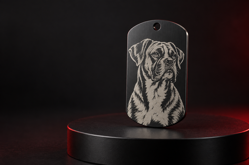 Boxer stainless steel keyring by Torimaru