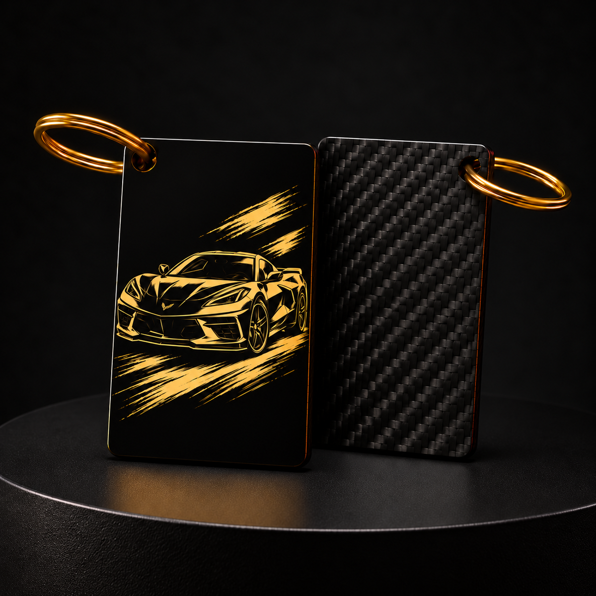 Chevrolet Corvette C8 Carbon Fibre Keyring
