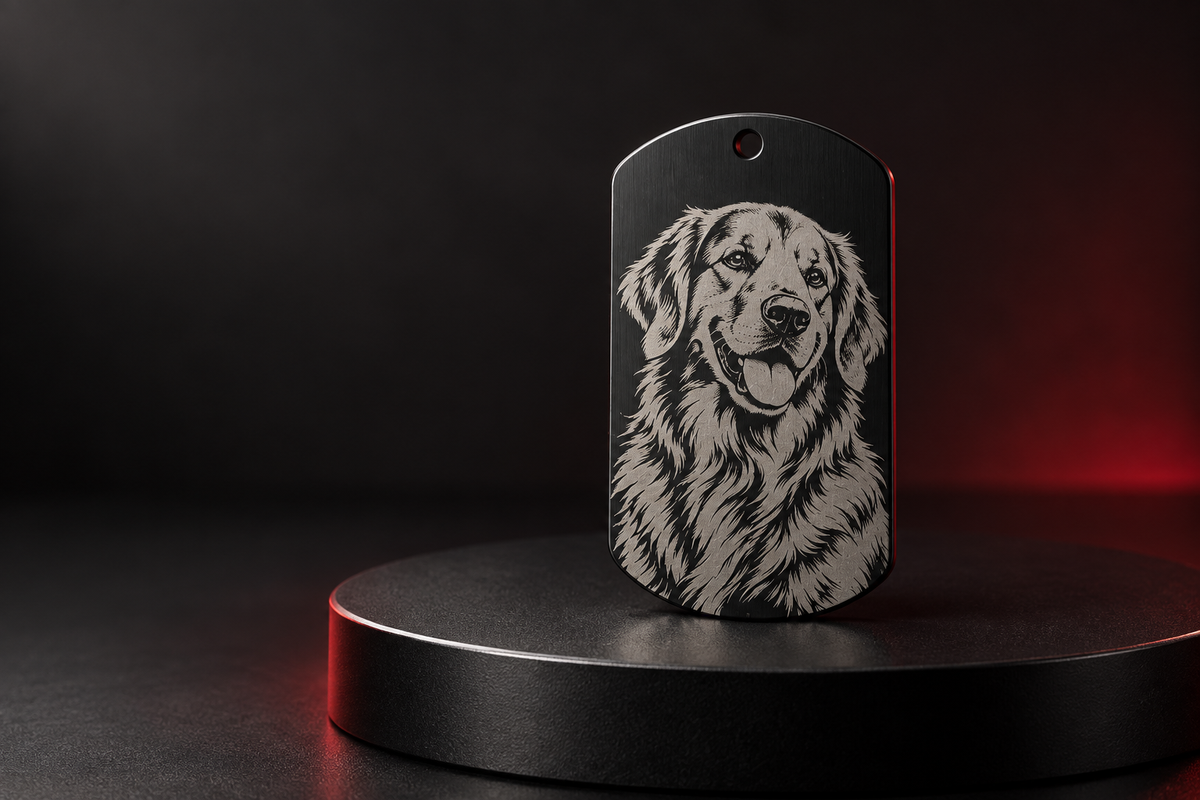 Golden Retriever stainless steel keyring by Torimaru