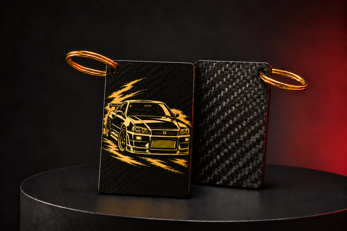 Nissan Skyline GT-R Carbon Fibre Keyring